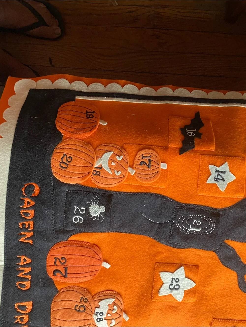 Happy Halloween Orange Wall Hanging Countdown